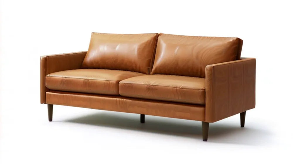 Dwuosobowa sofa z ekoskóry PU karmelowa 180 x 85 x 82 cm
