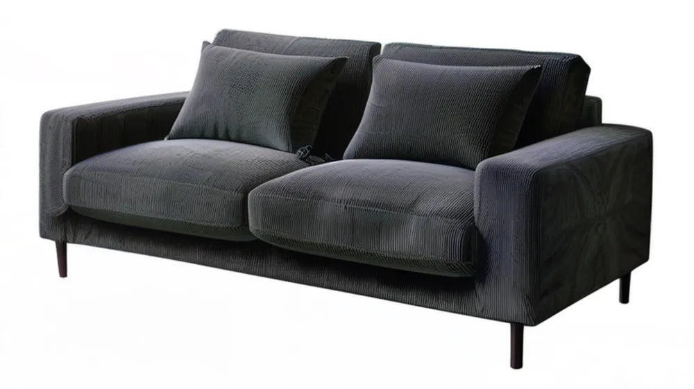 Dwuosobowa sofa ze sztruksu poliestrowego, ciemnoszara, 170 x 90 x 85 cm