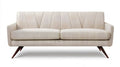 Beżowa sofa dwuosobowa z mikrofibry poliestrowej 170 x 84 x 82 cm