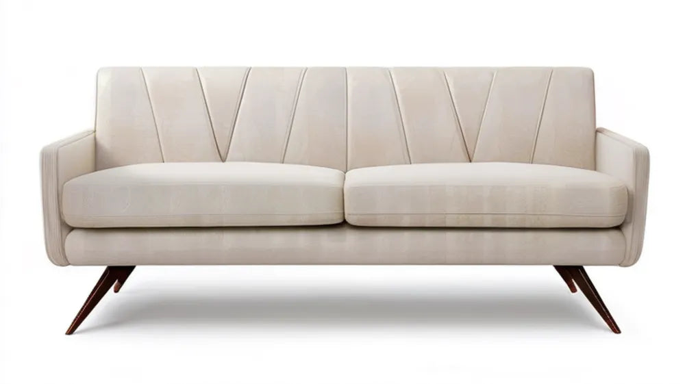 Beżowa sofa dwuosobowa z mikrofibry poliestrowej 170 x 84 x 82 cm