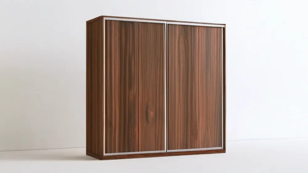 Szafa przesuwna z płyty laminowanej Orzech/Srebrny, 180 x 60 x 200 cm