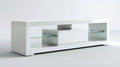 Biała szafka RTV z MDF i szkła, 160 x 40 x 45 cm