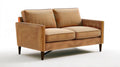 Dwuosobowa sofa z brązową tapicerką ze skóry syntetycznej PU, 160 x 85 x 82 cm