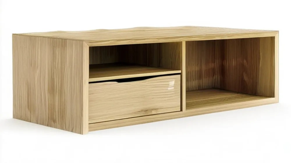 Prostokątna szafka RTV w kolorze dębu naturalnego, 120 x 40 x 45 cm