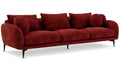 Bordowa trzyosobowa sofa z aksamitu poliestrowego 250 x 100 x 85 cm