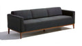 Trzyosobowa sofa minimalistyczna grafitowo-brązowa 220 x 88 x 82 cm