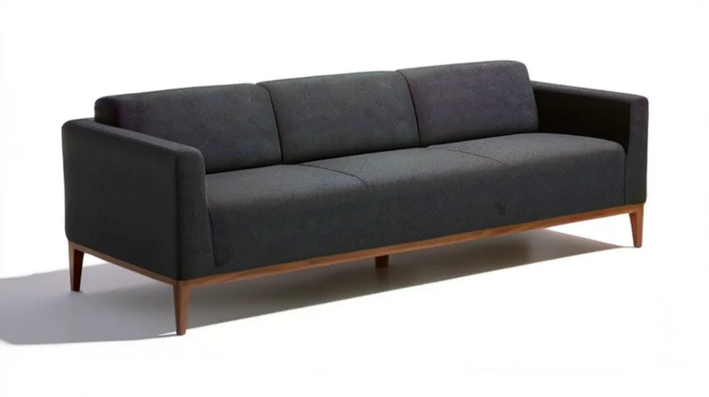 Trzyosobowa sofa minimalistyczna grafitowo-brązowa 220 x 88 x 82 cm