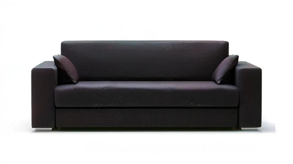 Czarna sofa trzyosobowa z tapicerką poliestrową 210 x 90 x 85 cm