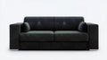 Czarna sofa dwuosobowa ze skóry syntetycznej PU, 180 x 85 x 82 cm