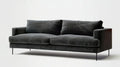 Czarna sofa trzyosobowa ze sztruksu poliestrowego 210 x 90 x 80 cm