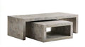 Zestaw 2 wsuwanych stolików kawowych MDF w kolorze szarego betonu, 100 x 60 x 40 cm i 80 x 50 x 30 cm