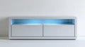 Biała szafka RTV z 2 szufladami i 2 wnękami, 120 × 40 × 45 cm